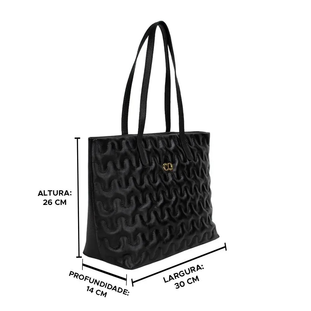 Bolsa Feminina Grande de Couro Shopping Bag Classe Liza