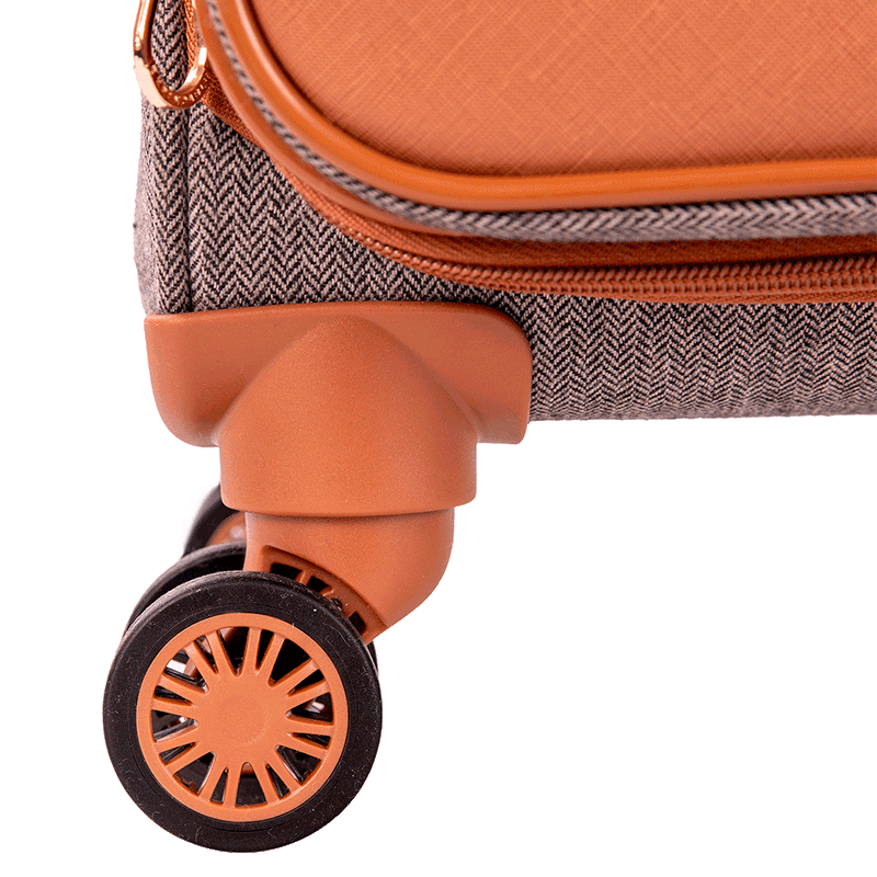 Mala de Viagem 23 kg em Tecido com Detalhes em Couro Royale