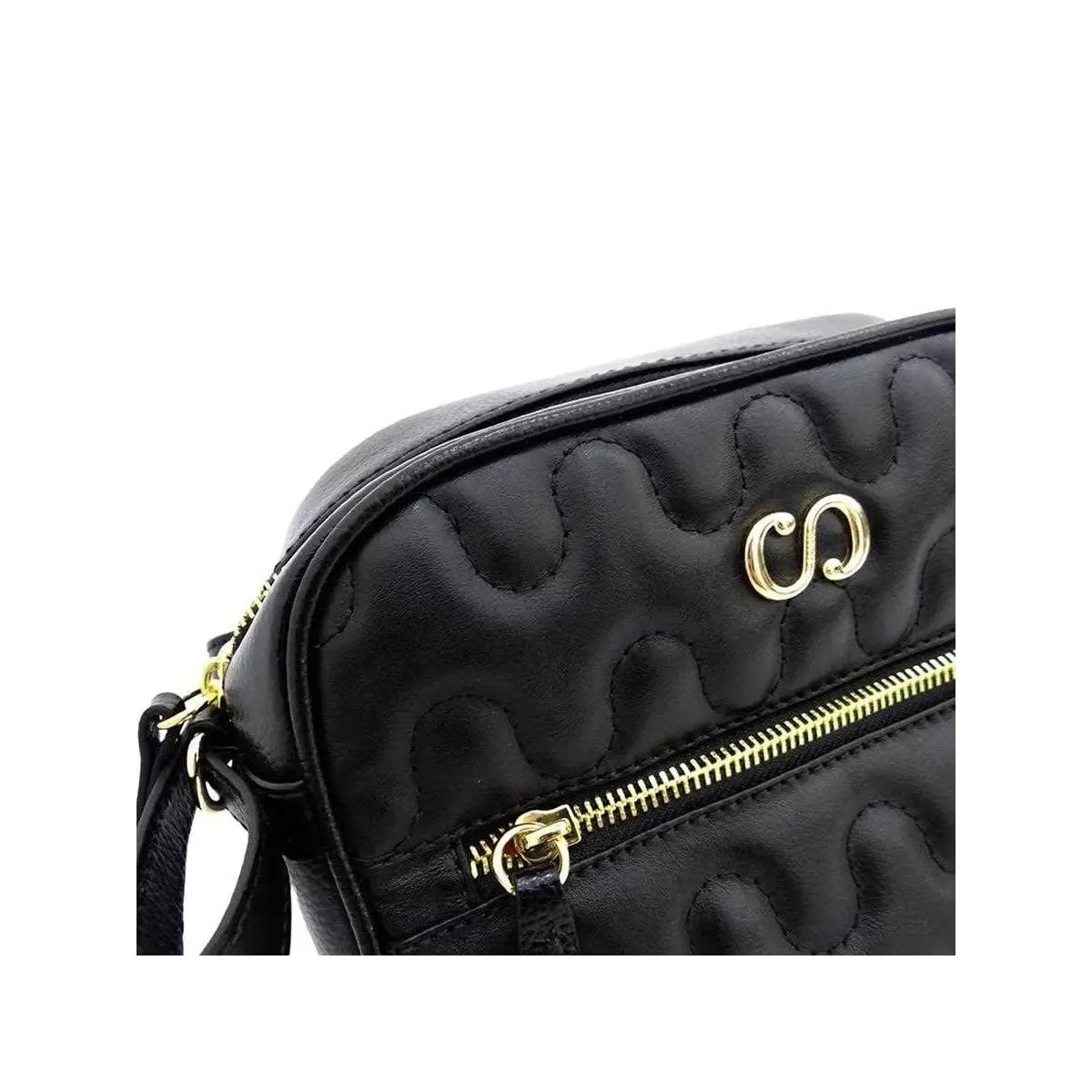 Bolsa Feminina de Couro Preta em Matelassê Camera Bag Classe