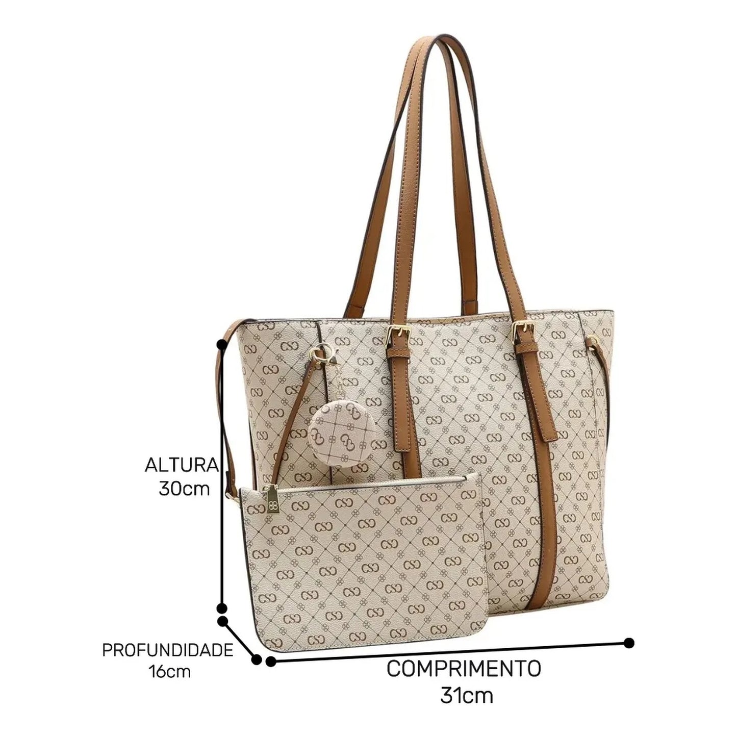 Kit Bolsa + Carteira Monograma Chenson Elegance