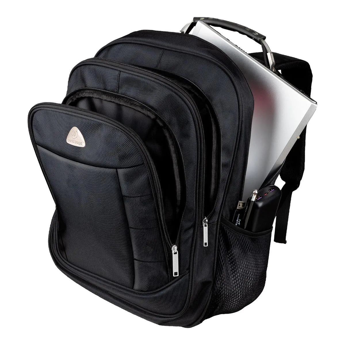 Mochila Preta Executiva Reforçada em Cabo de Aço - WorldBags