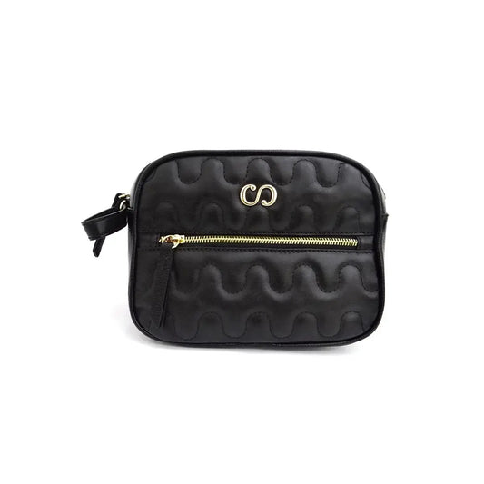 Bolsa Feminina de Couro Preta em Matelassê Camera Bag Classe