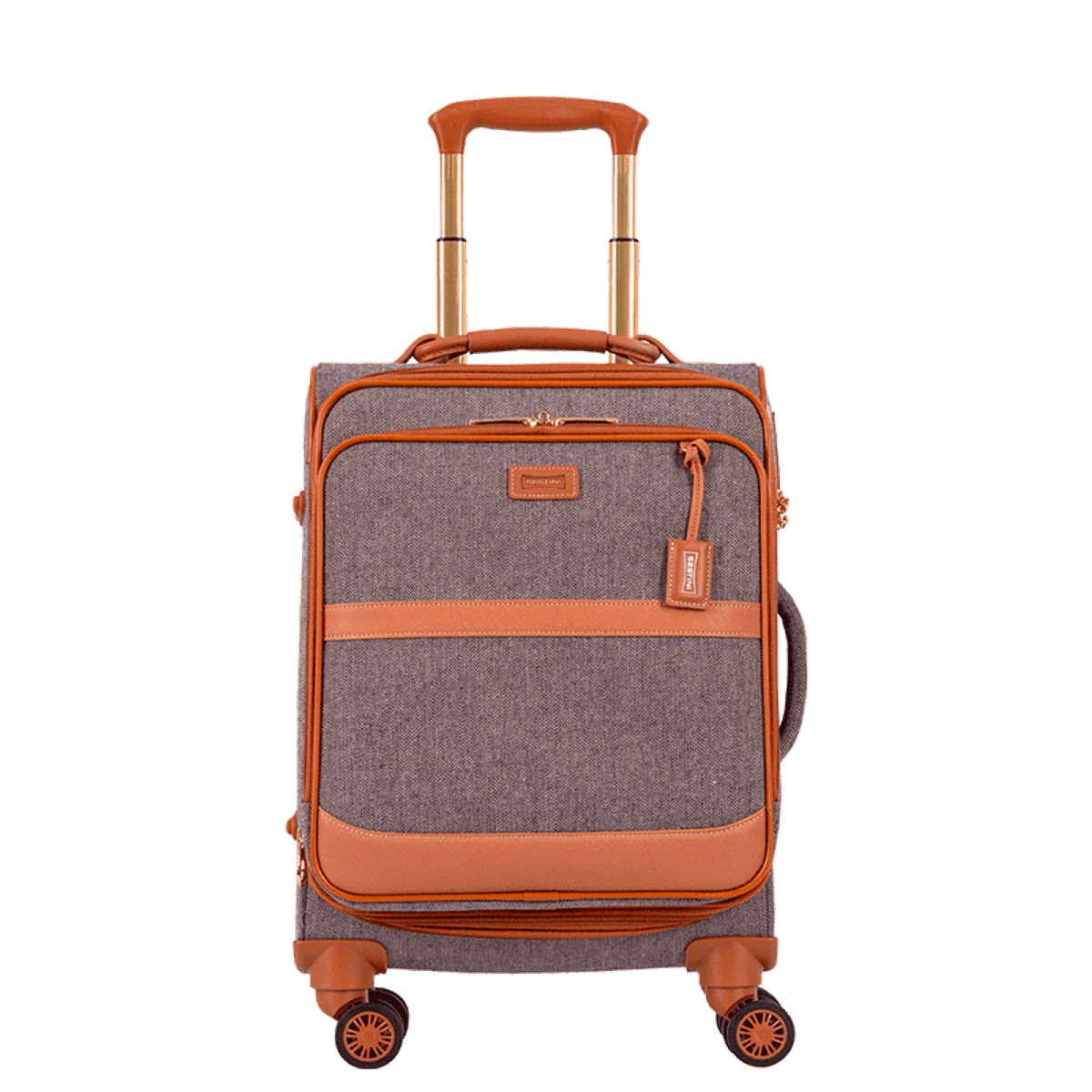 Mala de Bordo em Tecido com Detalhes em Couro Royale