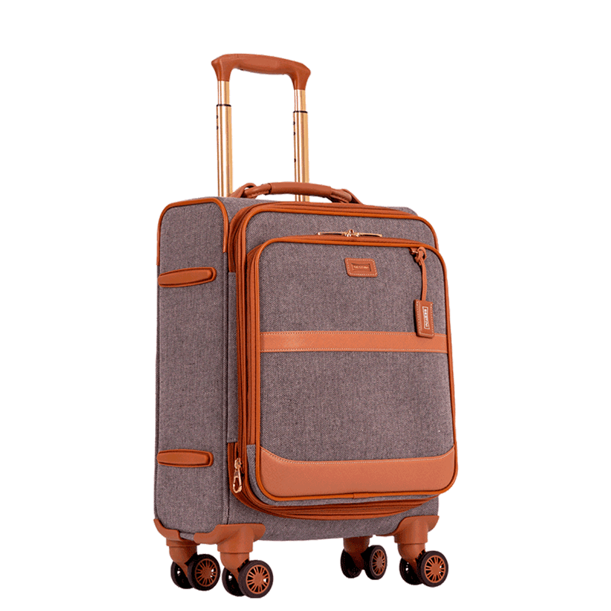 Mala de Bordo em Tecido com Detalhes em Couro Royale