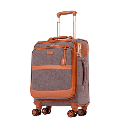 Mala de Bordo em Tecido com Detalhes em Couro Royale