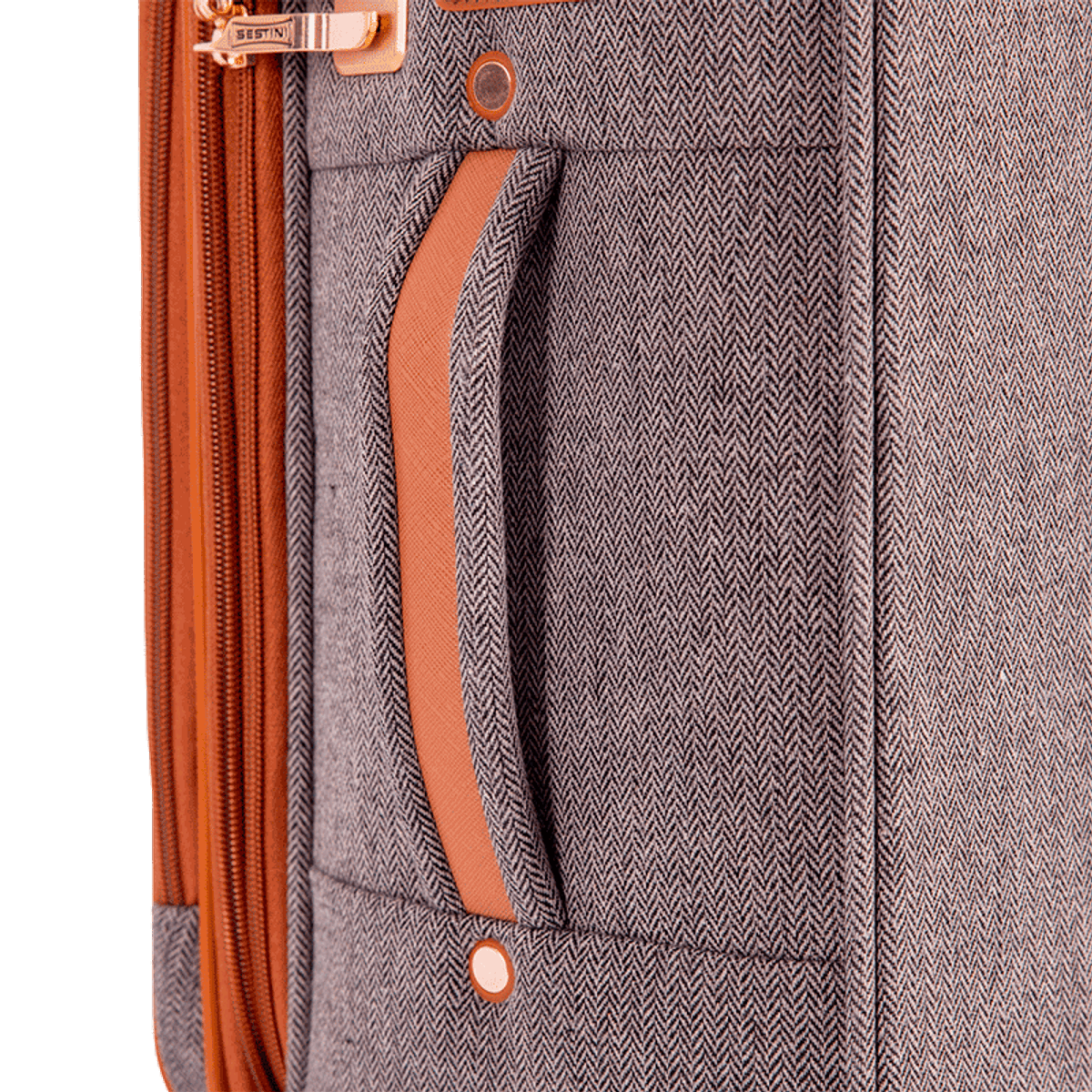 Mala de Bordo em Tecido com Detalhes em Couro Royale