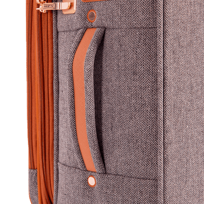 Mala de Bordo em Tecido com Detalhes em Couro Royale