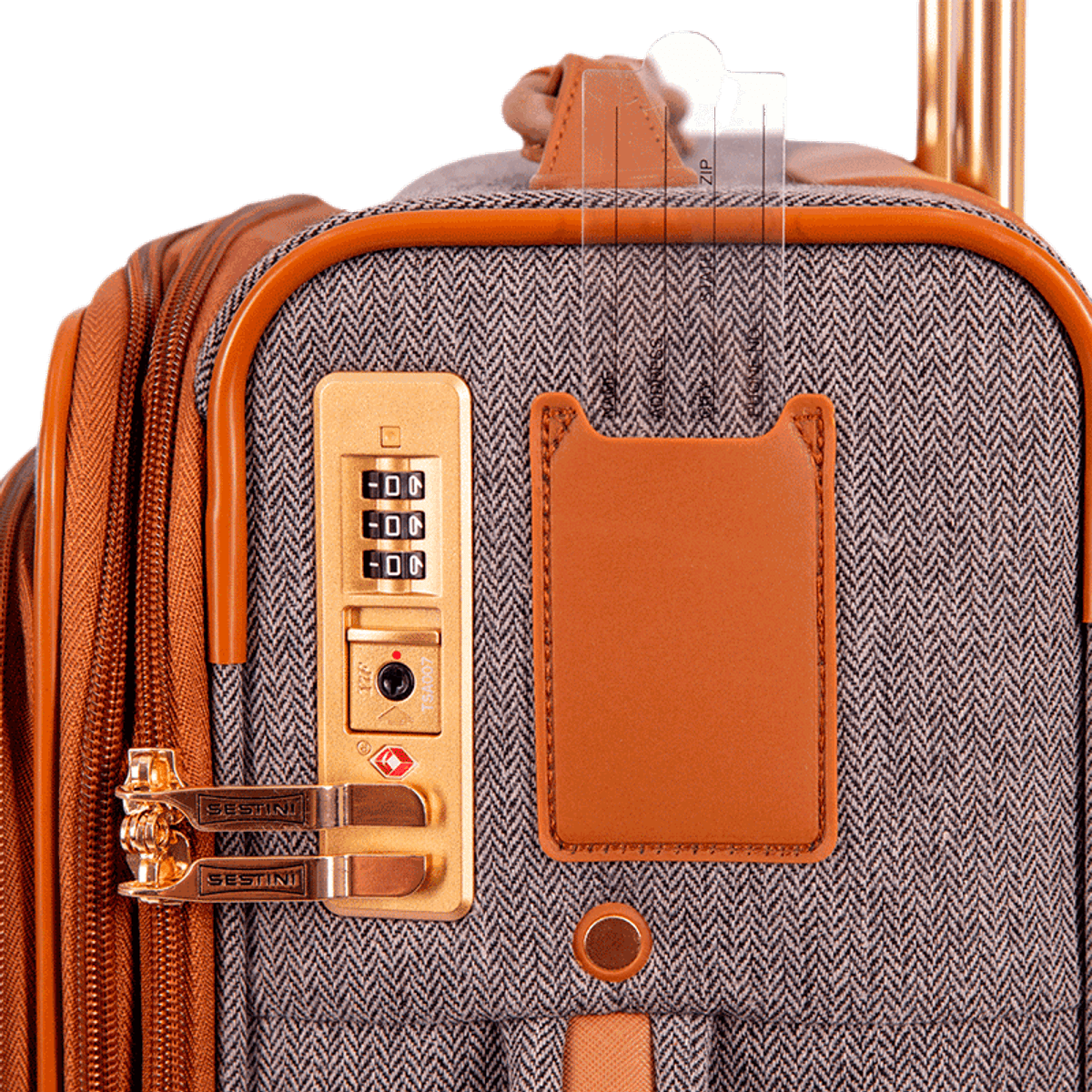 Mala de Bordo em Tecido com Detalhes em Couro Royale