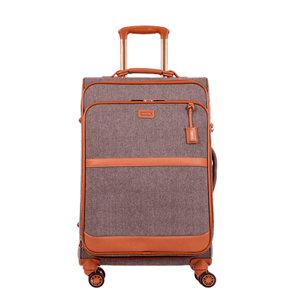 Mala de Viagem 23 kg em Tecido com Detalhes em Couro Royale