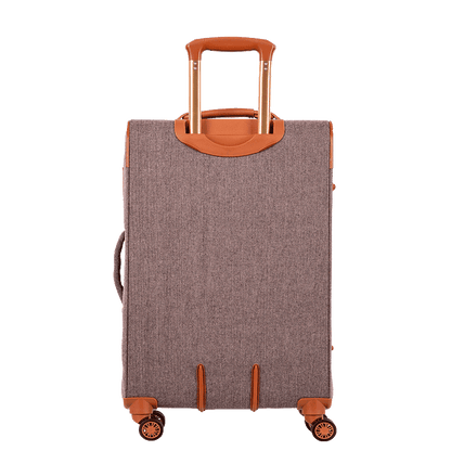 Mala de Viagem 23 kg em Tecido com Detalhes em Couro Royale