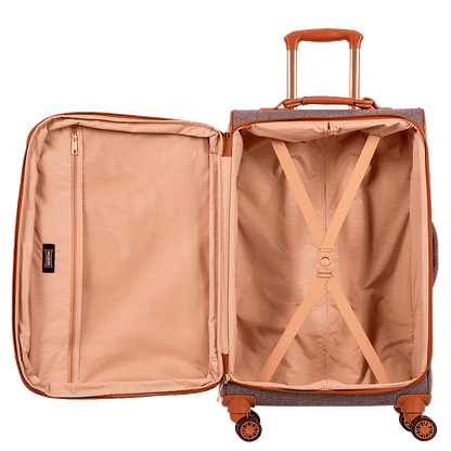 Mala de Viagem 23 kg em Tecido com Detalhes em Couro Royale