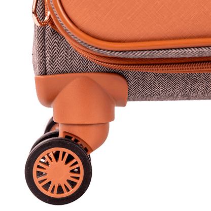 Mala de Viagem 23 kg em Tecido com Detalhes em Couro Royale