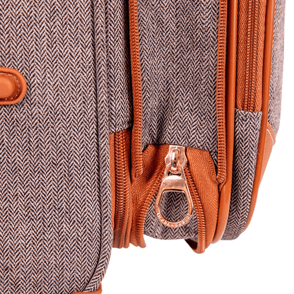 Mala de Viagem 23 kg em Tecido com Detalhes em Couro Royale