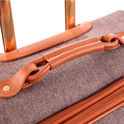 Mala de Viagem 23 kg em Tecido com Detalhes em Couro Royale