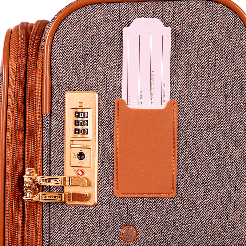 Mala de Viagem 23 kg em Tecido com Detalhes em Couro Royale