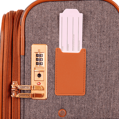 Mala de Viagem 23 kg em Tecido com Detalhes em Couro Royale