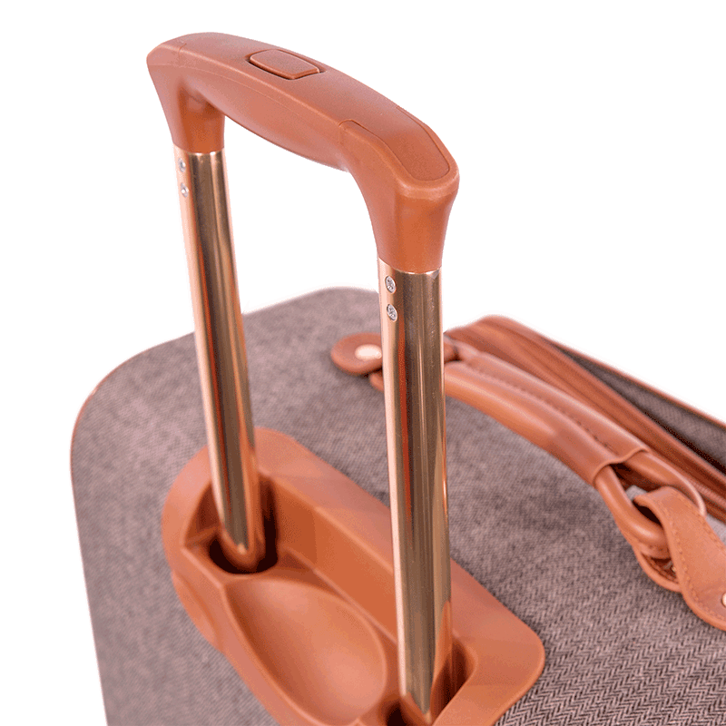 Mala de Viagem 23 kg em Tecido com Detalhes em Couro Royale