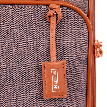 Mala de Viagem 23 kg em Tecido com Detalhes em Couro Royale