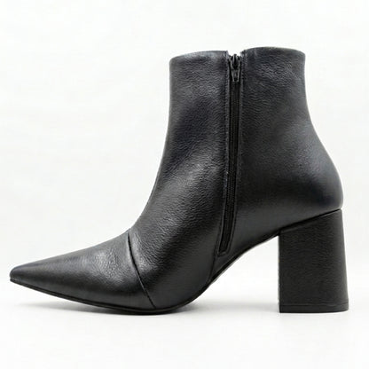 Bota Bellagio Couro Cano Baixo Bico Fico