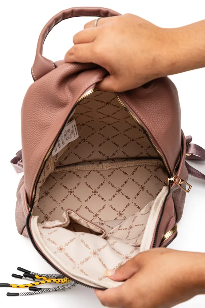 Mochila Feminina Pequena em Couro Sintético Leve Gash