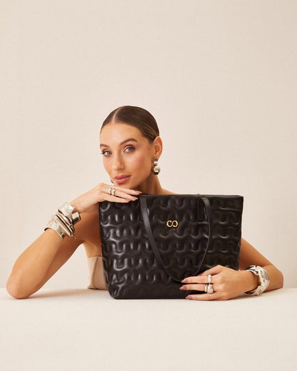 Bolsa Feminina Grande de Couro Shopping Bag Classe Liza