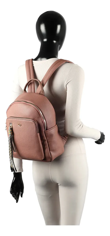 Mochila Feminina Pequena em Couro Sintético Leve Gash