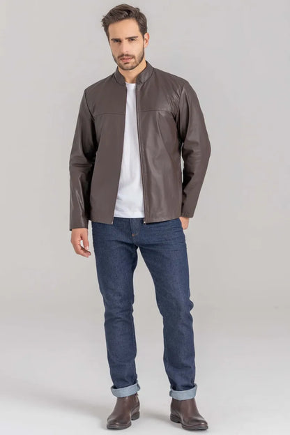 Jaqueta Mascuilna de Couro Legítimo Javali 127