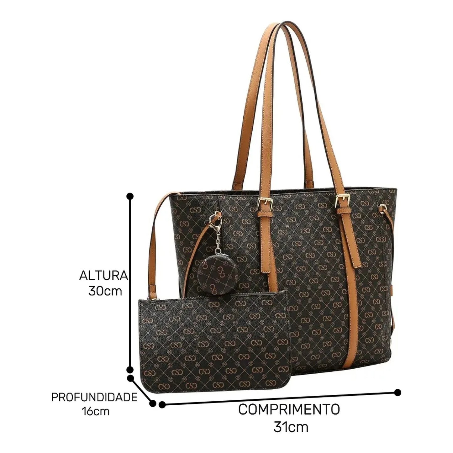 Kit Bolsa + Carteira Monograma Chenson Elegance