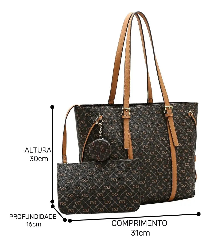 Kit Bolsa + Carteira Monograma Chenson Elegance
