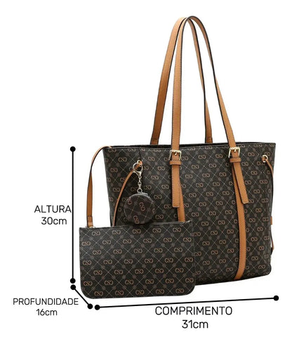 Kit Bolsa + Carteira Monograma Chenson Elegance