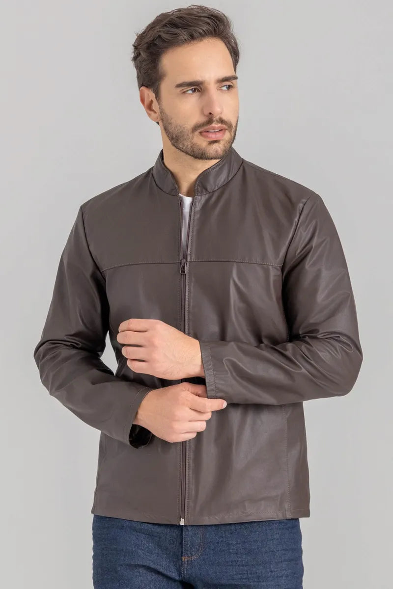 Jaqueta Mascuilna de Couro Legítimo Javali 127