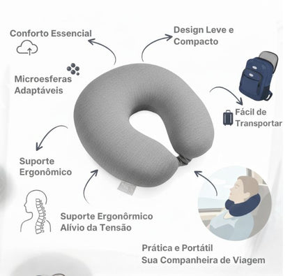 Almofada de Pescoço Ergonômica para Viagem