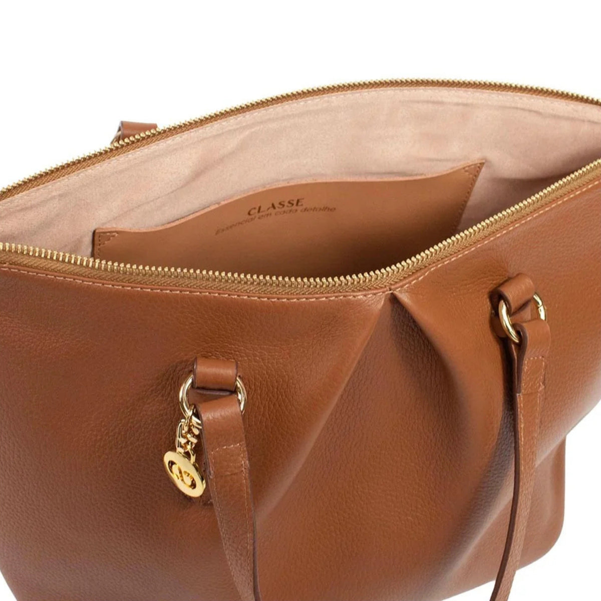 Bolsa Classe Couro Bella Nocciola