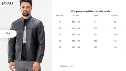 Jaqueta Mascuilna de Couro Legítimo Javali 127