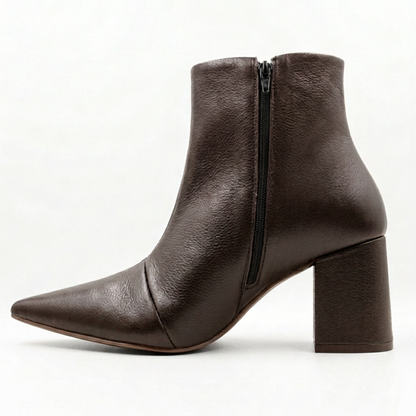 Bota Bellagio Couro Cano Baixo Bico Fico