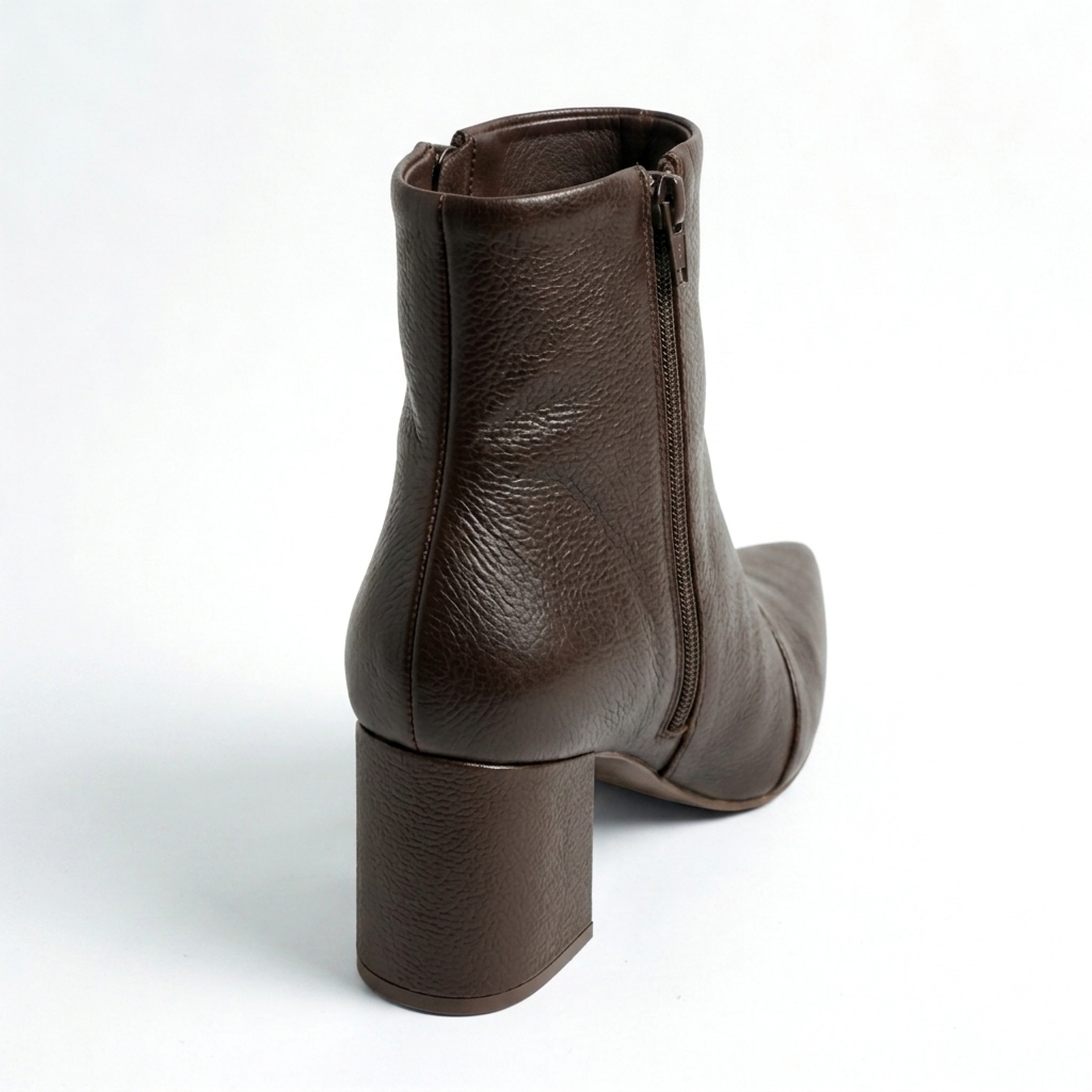 Bota Bellagio Couro Cano Baixo Bico Fico